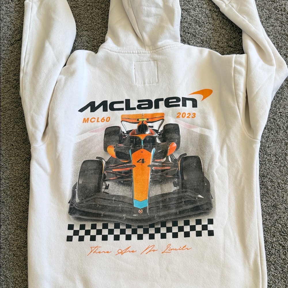 Men's White Hoodie - Small Logo Pullover - Picture 2 of 2